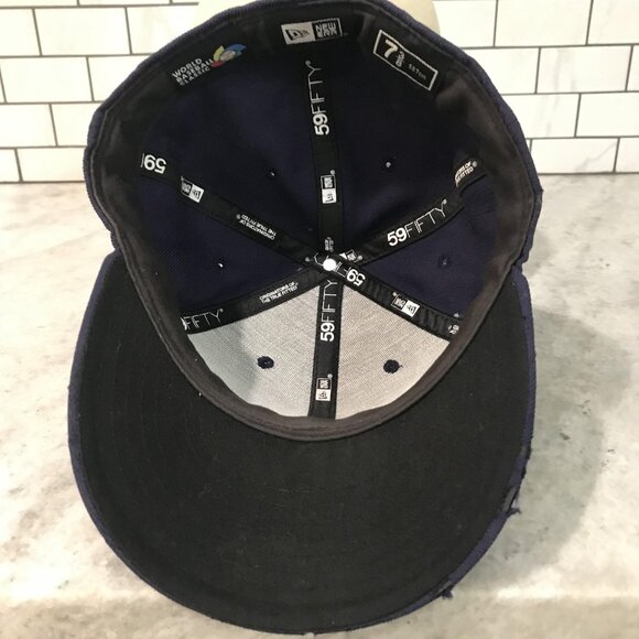 United States Hat Cap Fitted Mens 7 3/8 Navy WBC Baseball Team USA Flag New Era - Picture 5 of 8